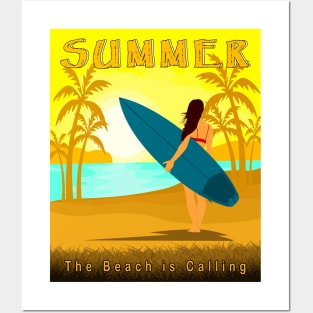 THE BEACH IS CALLING, SUMMER Posters and Art